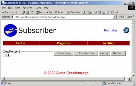 Subscriber form has four buttons, subscribe, unsubscribe, force and refresh. Use refresh to update the display after a subscription/unsubscription